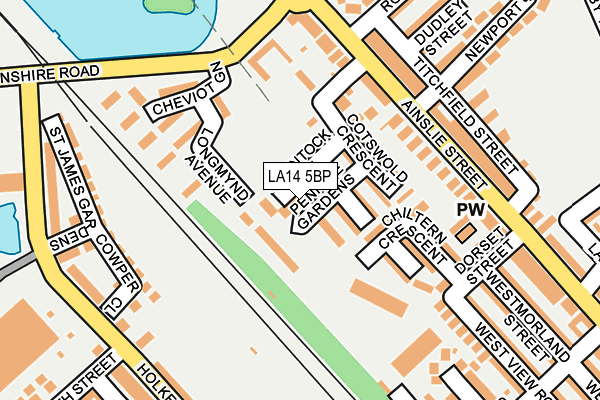 LA14 5BP map - OS OpenMap – Local (Ordnance Survey)