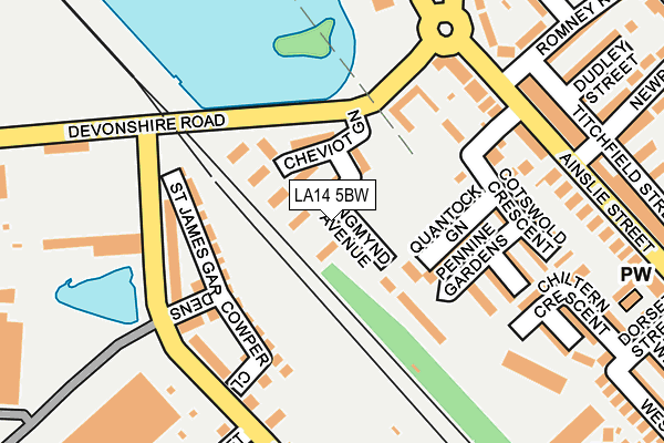 LA14 5BW map - OS OpenMap – Local (Ordnance Survey)