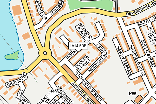 LA14 5DF map - OS OpenMap – Local (Ordnance Survey)