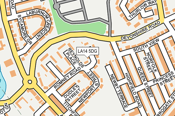 LA14 5DG map - OS OpenMap – Local (Ordnance Survey)