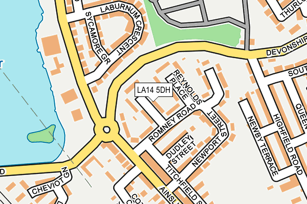 LA14 5DH map - OS OpenMap – Local (Ordnance Survey)