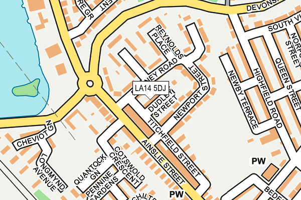 LA14 5DJ map - OS OpenMap – Local (Ordnance Survey)