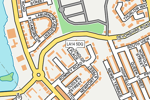 LA14 5DQ map - OS OpenMap – Local (Ordnance Survey)