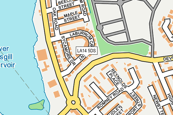 LA14 5DS map - OS OpenMap – Local (Ordnance Survey)