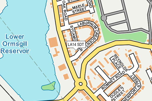LA14 5DT map - OS OpenMap – Local (Ordnance Survey)