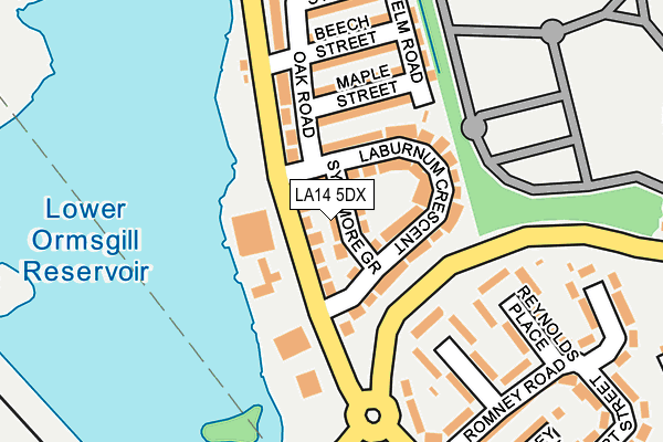 LA14 5DX map - OS OpenMap – Local (Ordnance Survey)