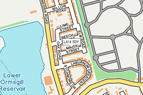 LA14 5DY map - OS OpenMap – Local (Ordnance Survey)