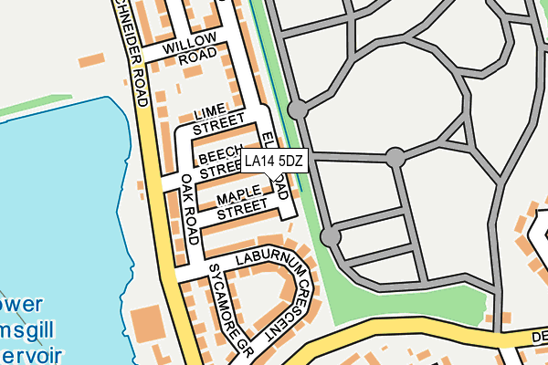 LA14 5DZ map - OS OpenMap – Local (Ordnance Survey)