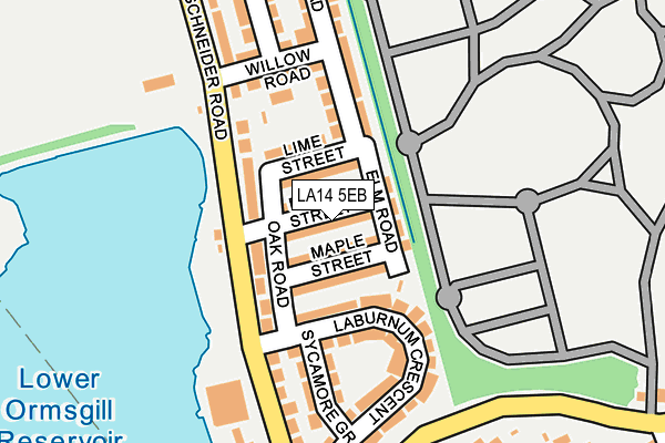 LA14 5EB map - OS OpenMap – Local (Ordnance Survey)