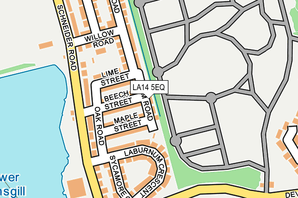 LA14 5EQ map - OS OpenMap – Local (Ordnance Survey)
