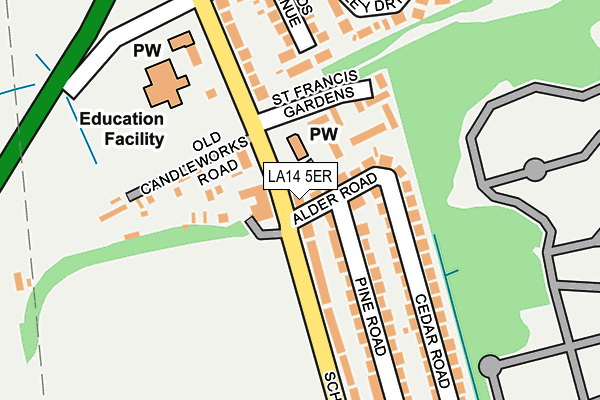 LA14 5ER map - OS OpenMap – Local (Ordnance Survey)