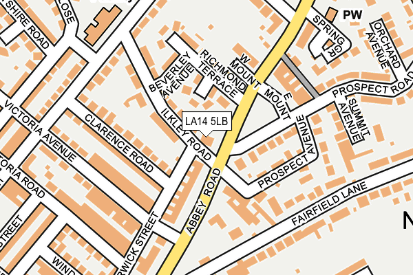 LA14 5LB map - OS OpenMap – Local (Ordnance Survey)