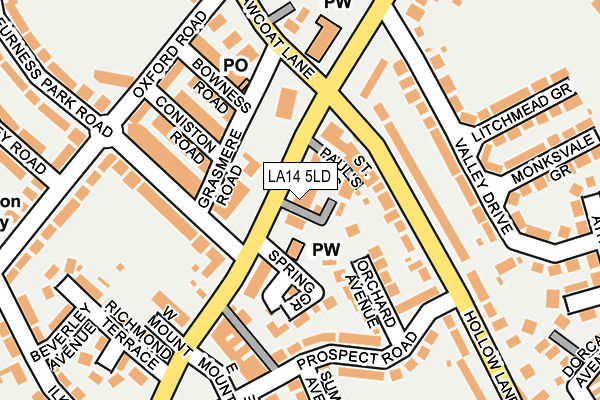 LA14 5LD map - OS OpenMap – Local (Ordnance Survey)