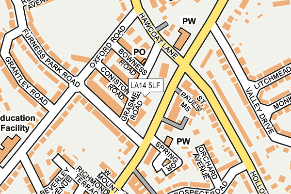LA14 5LF map - OS OpenMap – Local (Ordnance Survey)