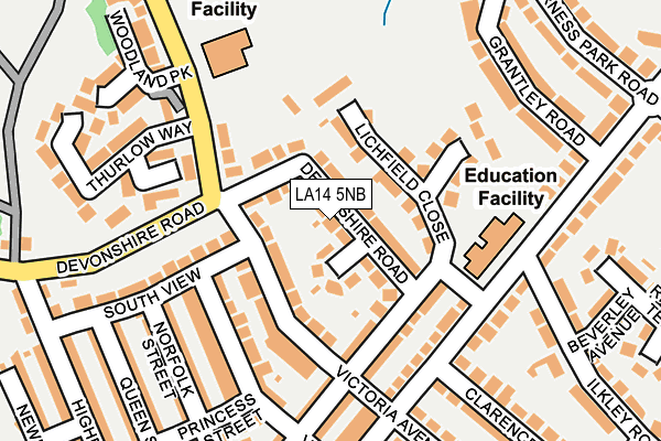 LA14 5NB map - OS OpenMap – Local (Ordnance Survey)