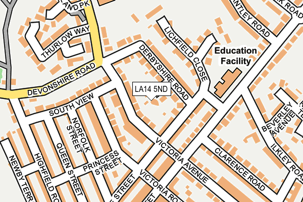 LA14 5ND map - OS OpenMap – Local (Ordnance Survey)