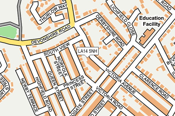 LA14 5NH map - OS OpenMap – Local (Ordnance Survey)