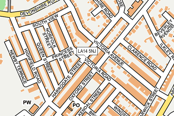 LA14 5NJ map - OS OpenMap – Local (Ordnance Survey)