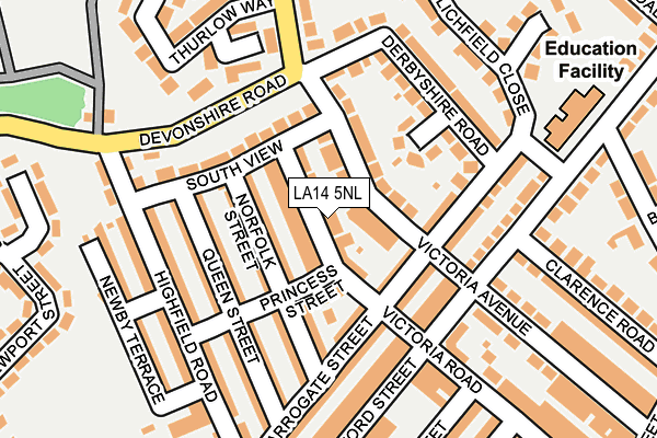 LA14 5NL map - OS OpenMap – Local (Ordnance Survey)