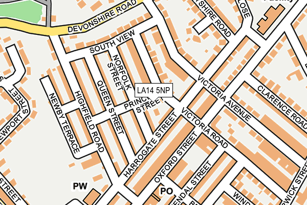LA14 5NP map - OS OpenMap – Local (Ordnance Survey)