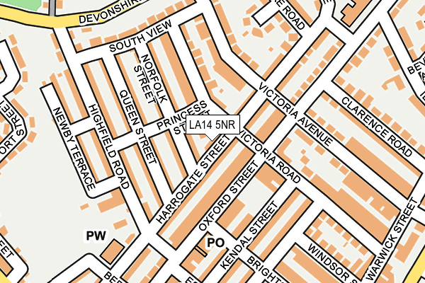 LA14 5NR map - OS OpenMap – Local (Ordnance Survey)