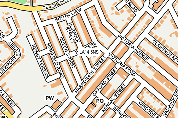 LA14 5NS map - OS OpenMap – Local (Ordnance Survey)