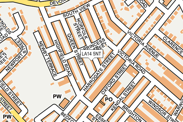 LA14 5NT map - OS OpenMap – Local (Ordnance Survey)