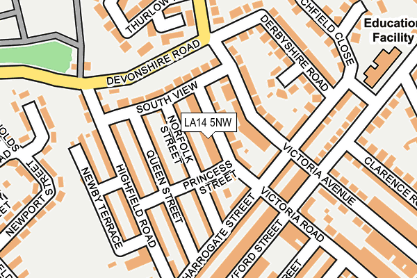 LA14 5NW map - OS OpenMap – Local (Ordnance Survey)