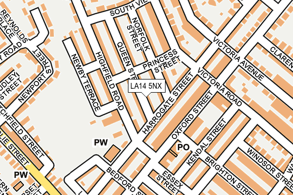 LA14 5NX map - OS OpenMap – Local (Ordnance Survey)