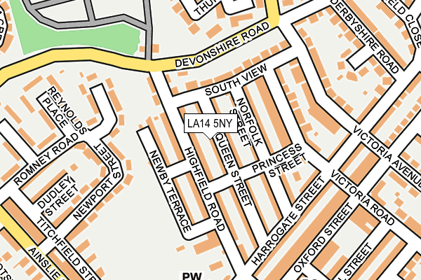 LA14 5NY map - OS OpenMap – Local (Ordnance Survey)