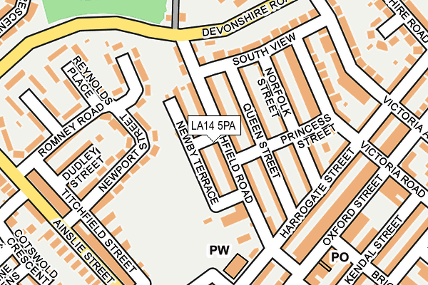 LA14 5PA map - OS OpenMap – Local (Ordnance Survey)