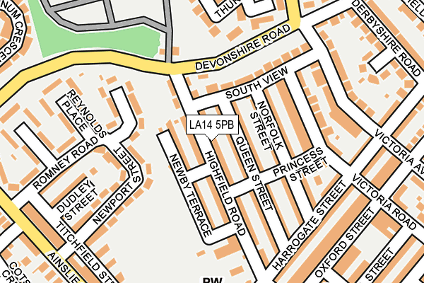 LA14 5PB map - OS OpenMap – Local (Ordnance Survey)