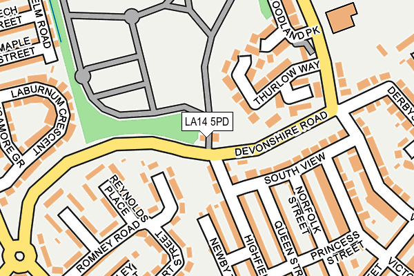LA14 5PD map - OS OpenMap – Local (Ordnance Survey)