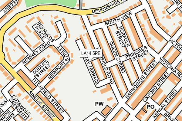 LA14 5PE map - OS OpenMap – Local (Ordnance Survey)
