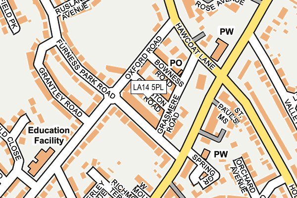 LA14 5PL map - OS OpenMap – Local (Ordnance Survey)