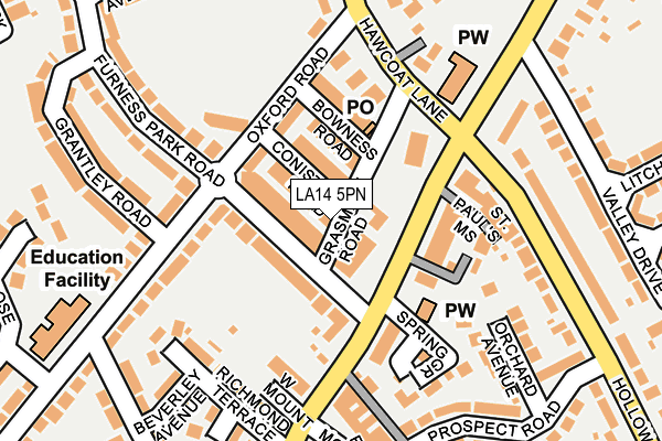 LA14 5PN map - OS OpenMap – Local (Ordnance Survey)
