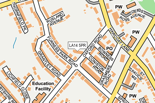 LA14 5PR map - OS OpenMap – Local (Ordnance Survey)
