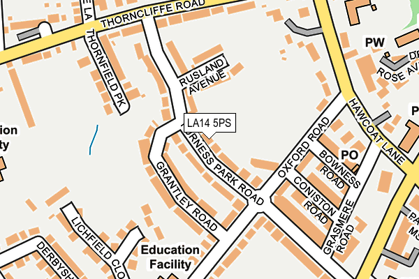 LA14 5PS map - OS OpenMap – Local (Ordnance Survey)