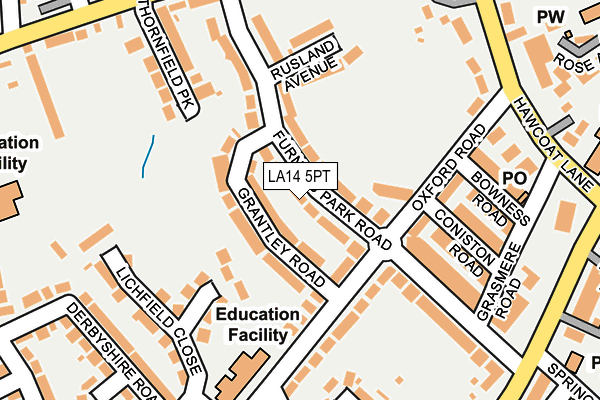 LA14 5PT map - OS OpenMap – Local (Ordnance Survey)