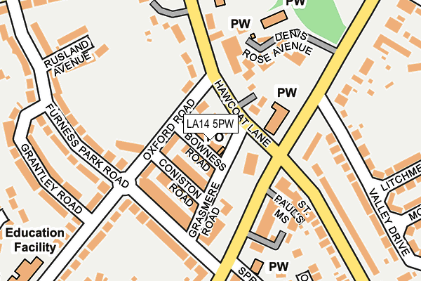 LA14 5PW map - OS OpenMap – Local (Ordnance Survey)