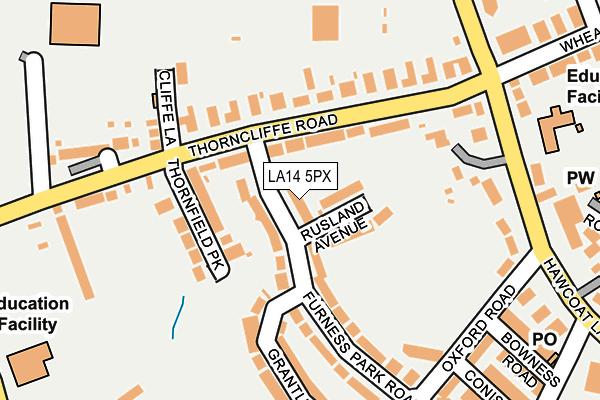 LA14 5PX map - OS OpenMap – Local (Ordnance Survey)