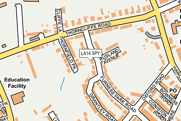 LA14 5PY map - OS OpenMap – Local (Ordnance Survey)