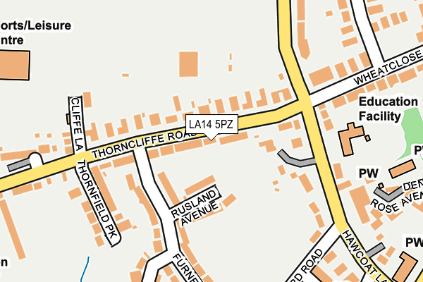 LA14 5PZ map - OS OpenMap – Local (Ordnance Survey)