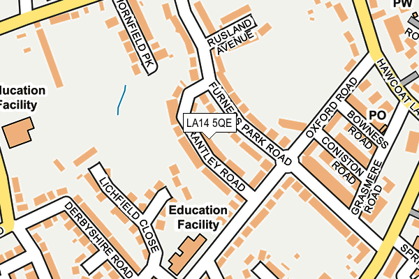 LA14 5QE map - OS OpenMap – Local (Ordnance Survey)