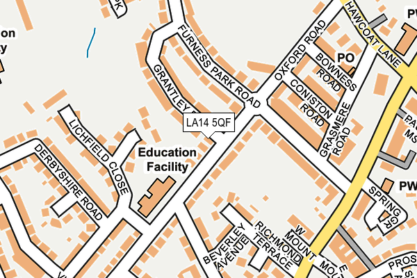 LA14 5QF map - OS OpenMap – Local (Ordnance Survey)