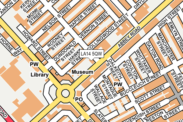 LA14 5QW map - OS OpenMap – Local (Ordnance Survey)