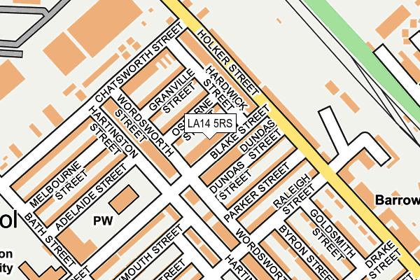 LA14 5RS map - OS OpenMap – Local (Ordnance Survey)