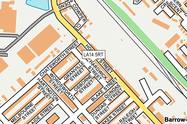 LA14 5RT map - OS OpenMap – Local (Ordnance Survey)