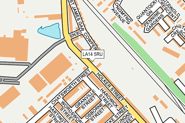 LA14 5RU map - OS OpenMap – Local (Ordnance Survey)