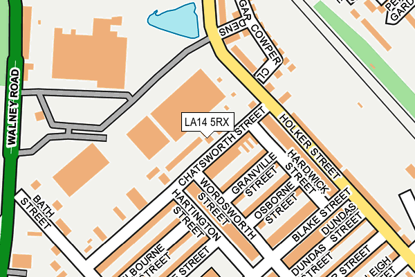 LA14 5RX map - OS OpenMap – Local (Ordnance Survey)